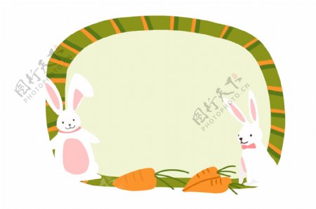 兔子胡萝卜卡通边框