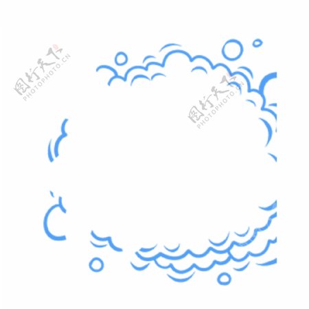 蓝色圆圈泡泡波浪