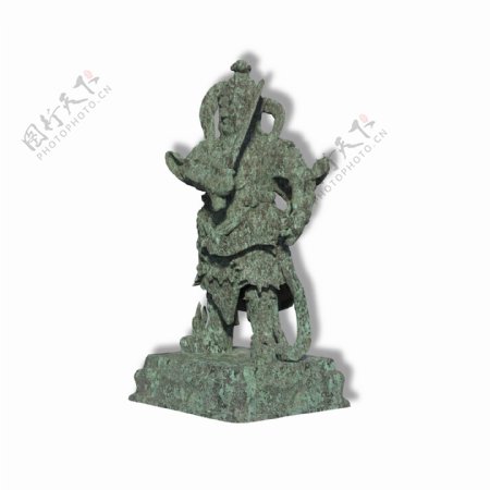 古代武士青铜立像