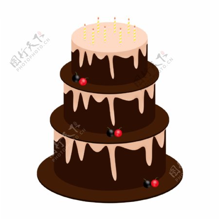 三层生日蛋糕