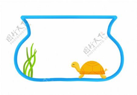 乌龟边框装饰插画