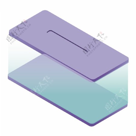 紫色圆角商务科技盒子元素