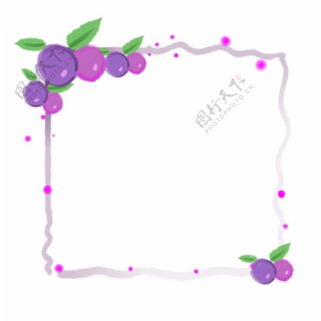 紫色葡萄边框装饰