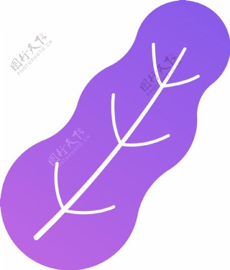 紫色渐变树叶