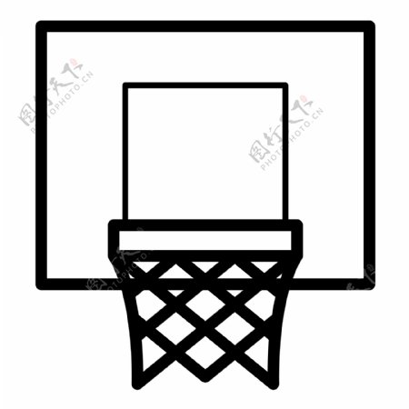 黑色创意篮球球网元素
