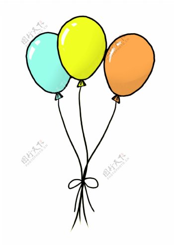 生日气球卡通插画