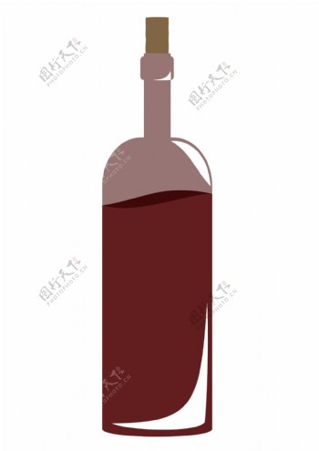 红酒瓶的容器插画