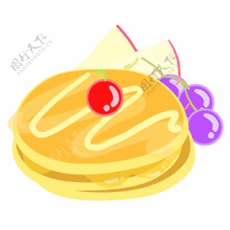 小吃饼子卡通插画