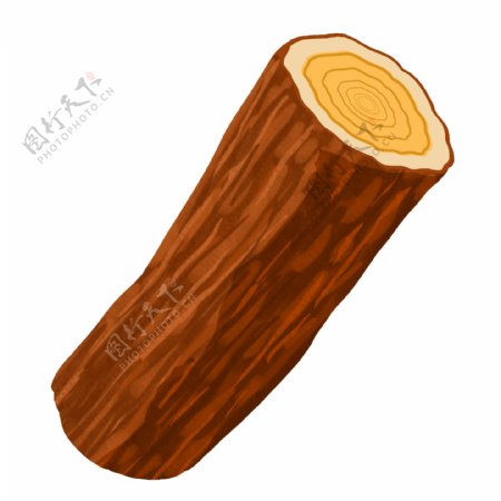 半截木樁木頭插圖