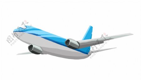 一架蓝色飞机插画