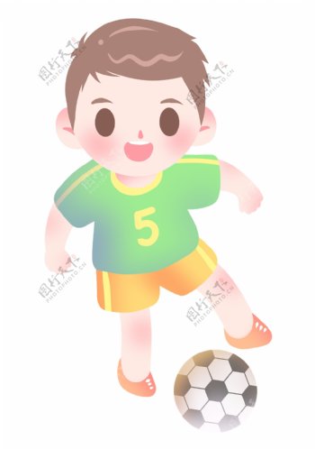 足球运动男孩插画