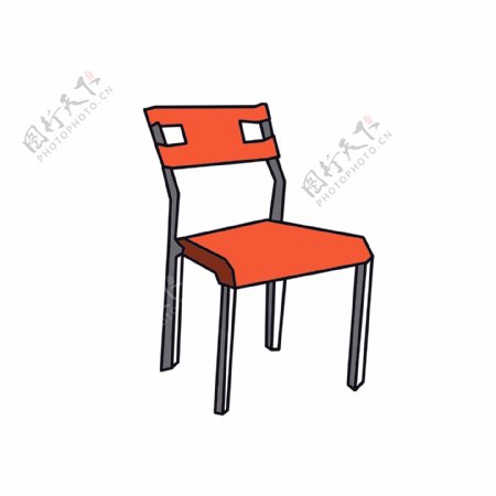 橘色的靠背椅插画