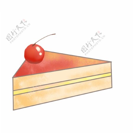 草莓樱桃蛋糕插画