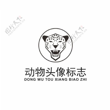 几何动物头像logo