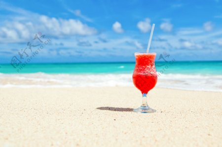 海边沙滩饮料