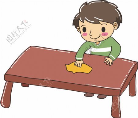 儿童卡通系列擦桌子