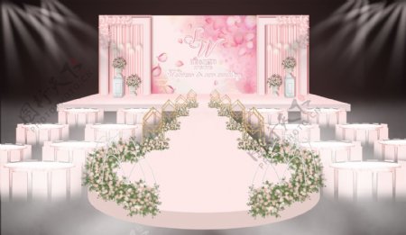 粉色樱花婚礼仪式区效果图