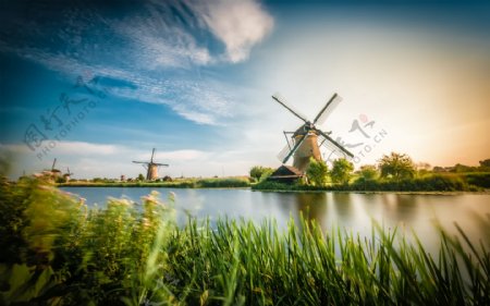 荷兰风车风景