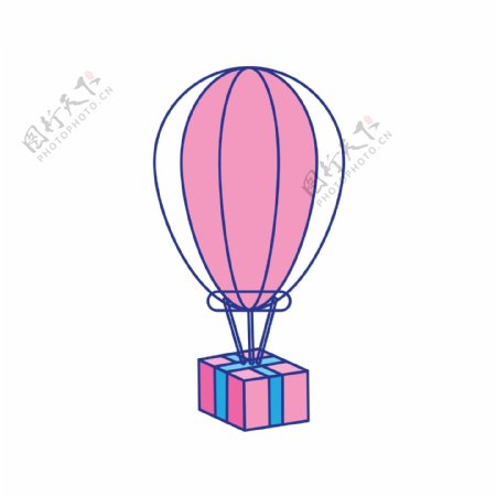 节日喜庆热气球卡通透明素材