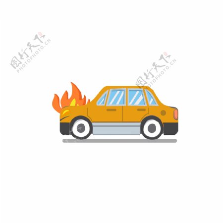 汽车意外遭遇火灾GIF