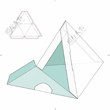 三角粽子盒包装盒效果图