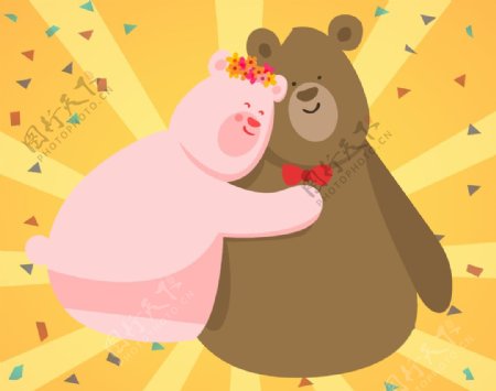 相爱相恋情侣熊