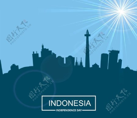 印度尼西亚的蓝色背景