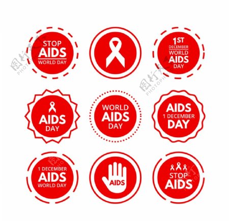 国际艾滋病日标签设计