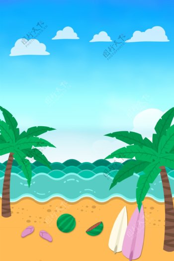 夏季海洋沙滩海报