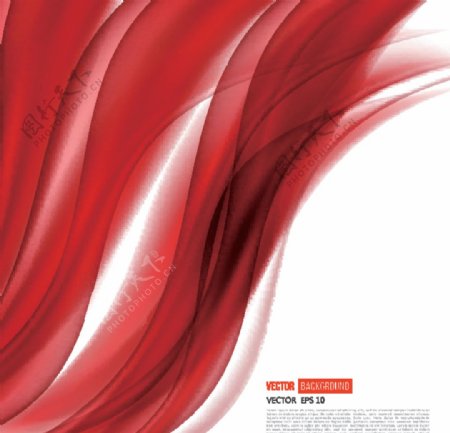 红色曲线装饰图案