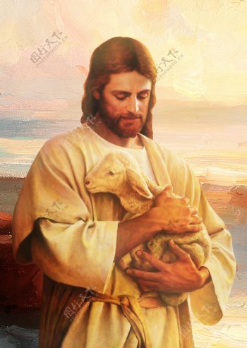耶稣上帝迷失的羔羊油画挂画