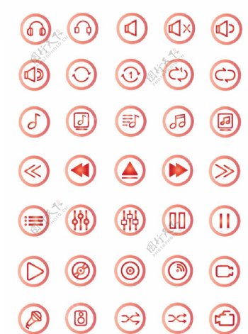 红色播放器icons