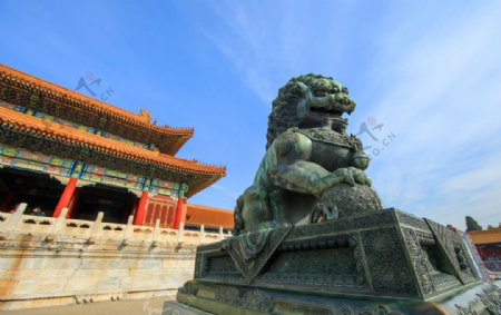 北京故宫狮子雕塑