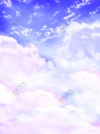 梦幻粉紫色天空云朵