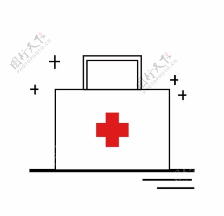 原创扁平化医疗箱红十字