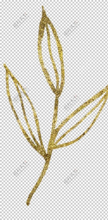 金色线条植物图案