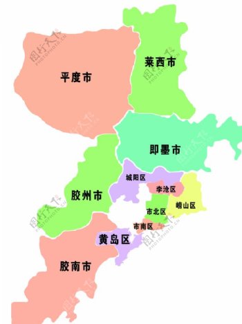 青岛区域分布图