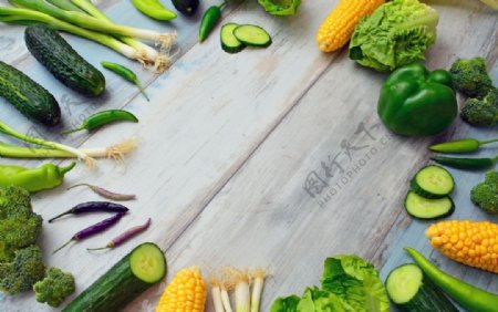 蔬菜食材食物木板底纹纹理素材