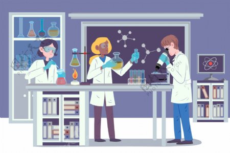 化学实验主题插画