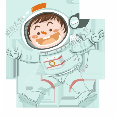 儿童节宇航员卡通插画背景素材