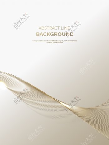 轻奢金色抽象流体曲线海报