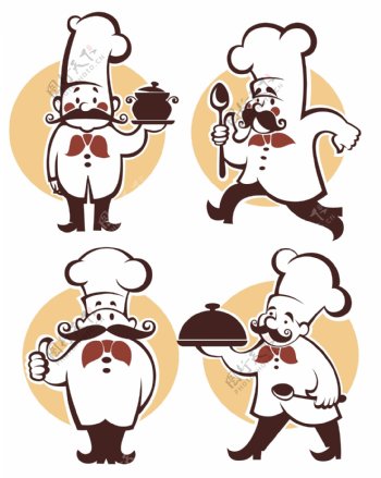 可爱卡通厨师人物标志
