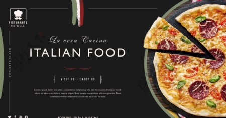 意大利披萨美食横幅设计