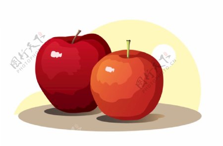水果系列矢量插画之苹果