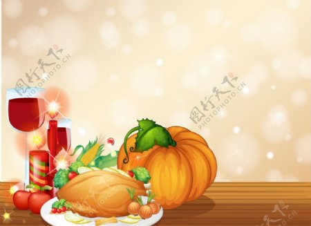 感恩节美食海报