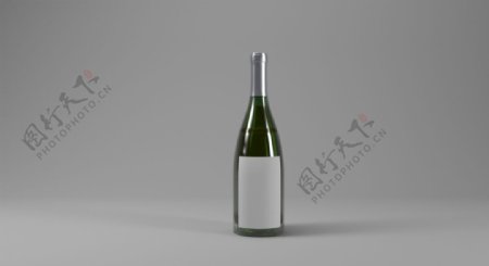 香槟玻璃瓶立体样机背景素材