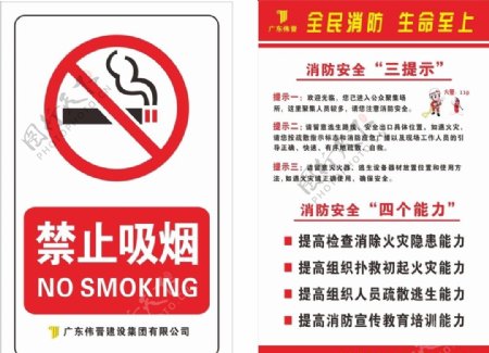 禁止吸烟消防安全工地消