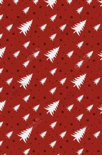 圣诞树元素红色背景图片