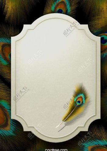 金黄孔雀羽毛婚礼背景图片