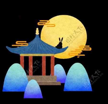 中秋节日月圆活动背景素材图片